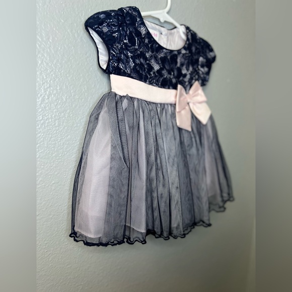 Bonnie Baby Navy & Pink Tulle Party Dress | Size 12M - Picture 3 of 8